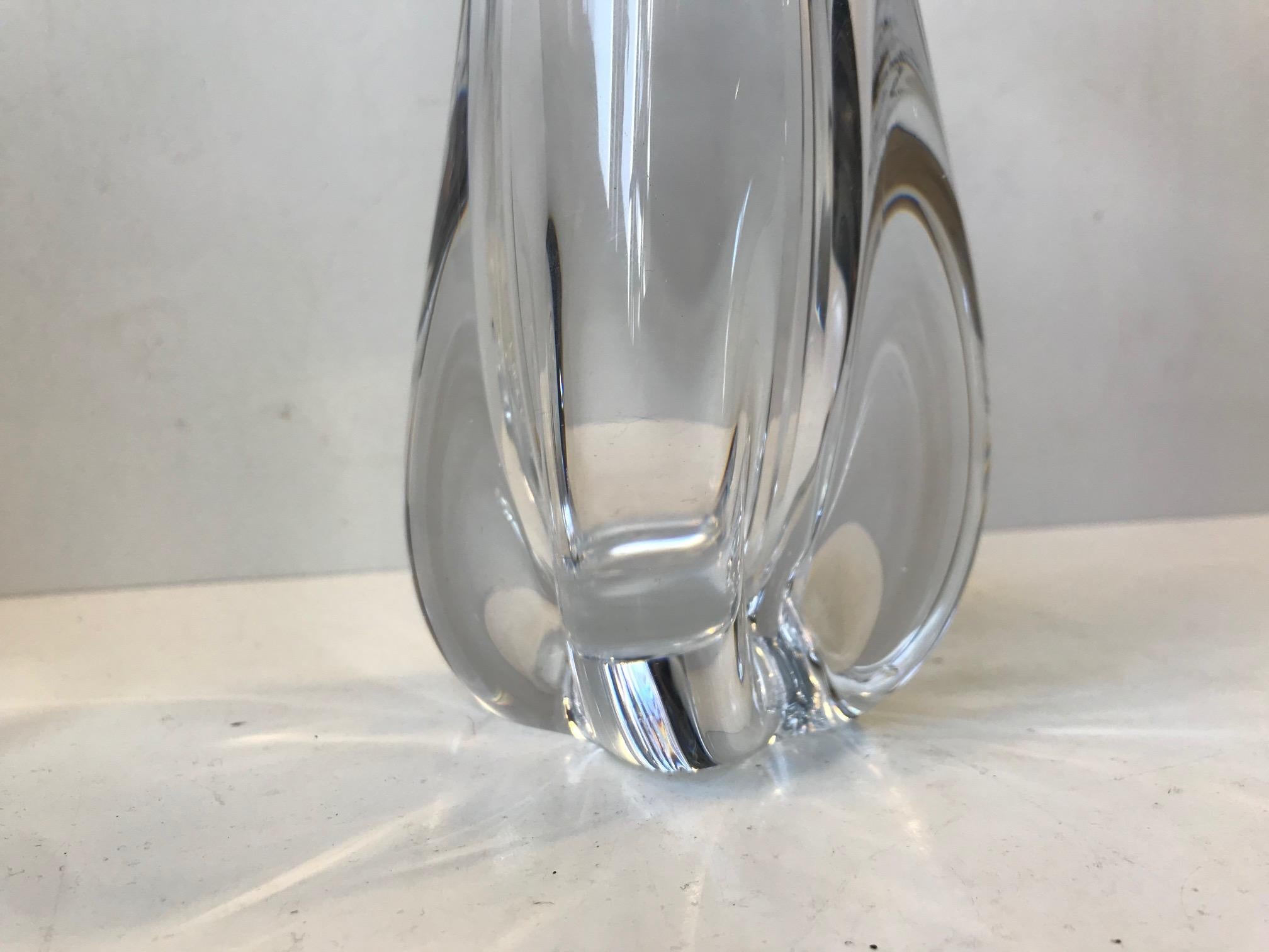 Mid-20th Century Scandinavian Crystal Vase by Nils Landberg for Orrefors, 1950s