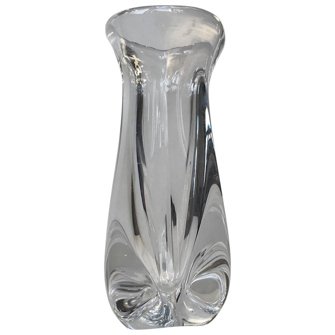 Scandinavian Crystal Vase by Nils Landberg for Orrefors, 1950s