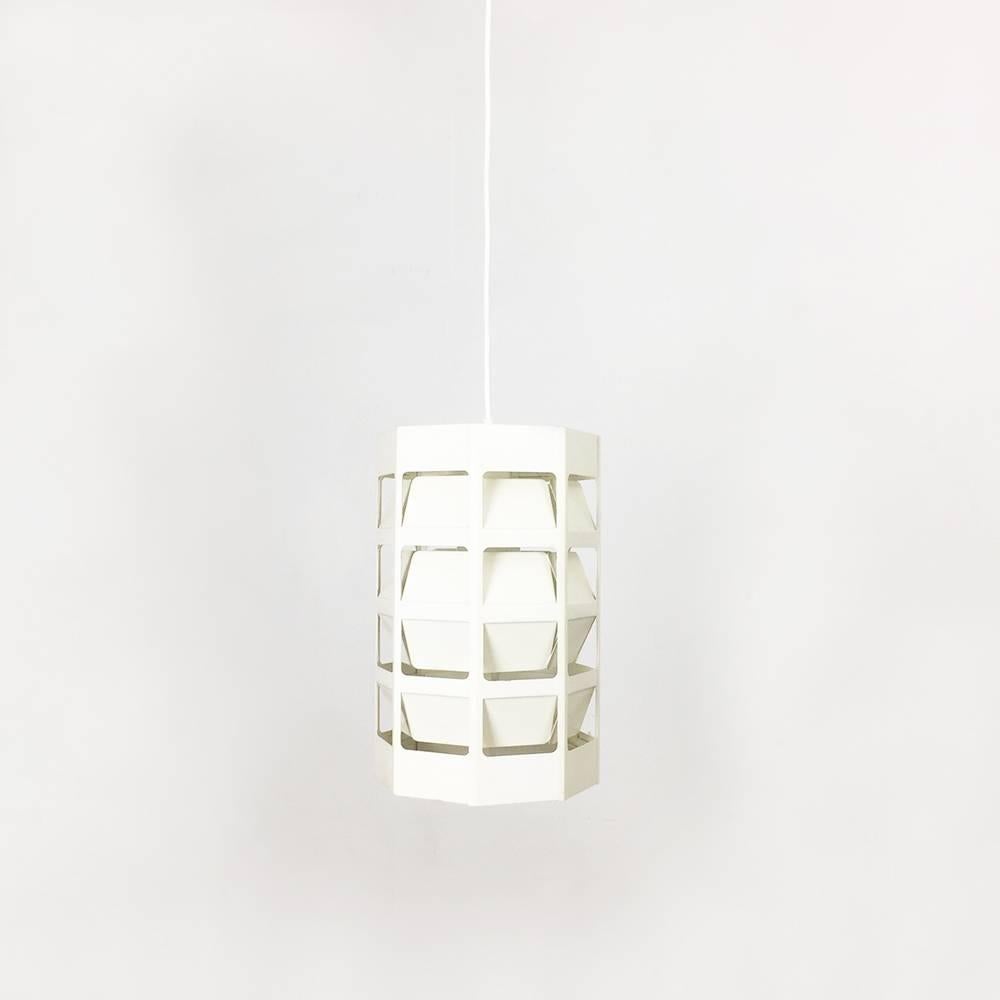 Scandinavian Cubic White Metal Hanging Lamp 