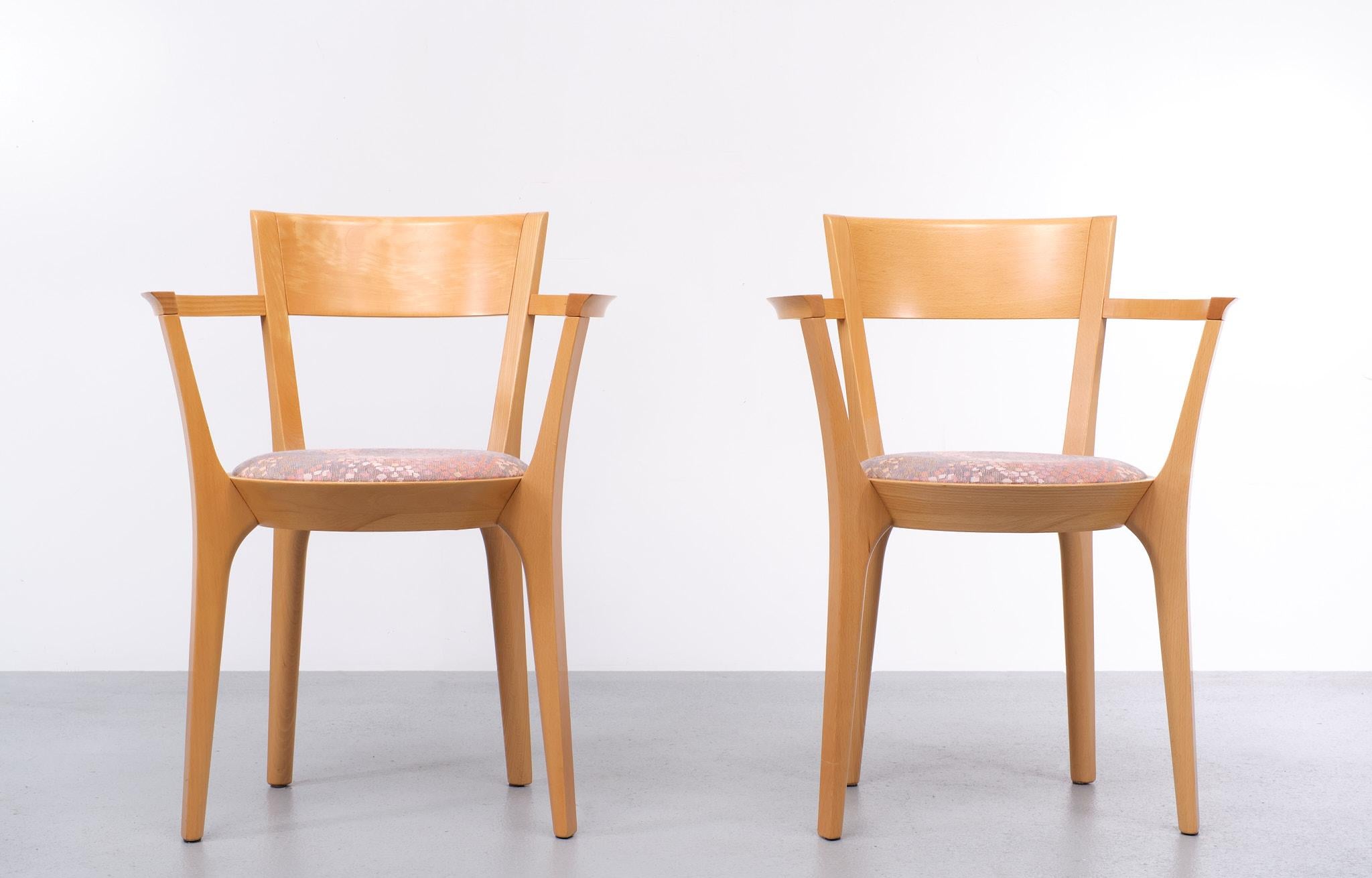 Danish Scandinavian curved Beechwood armchairs 1990s  For Sale