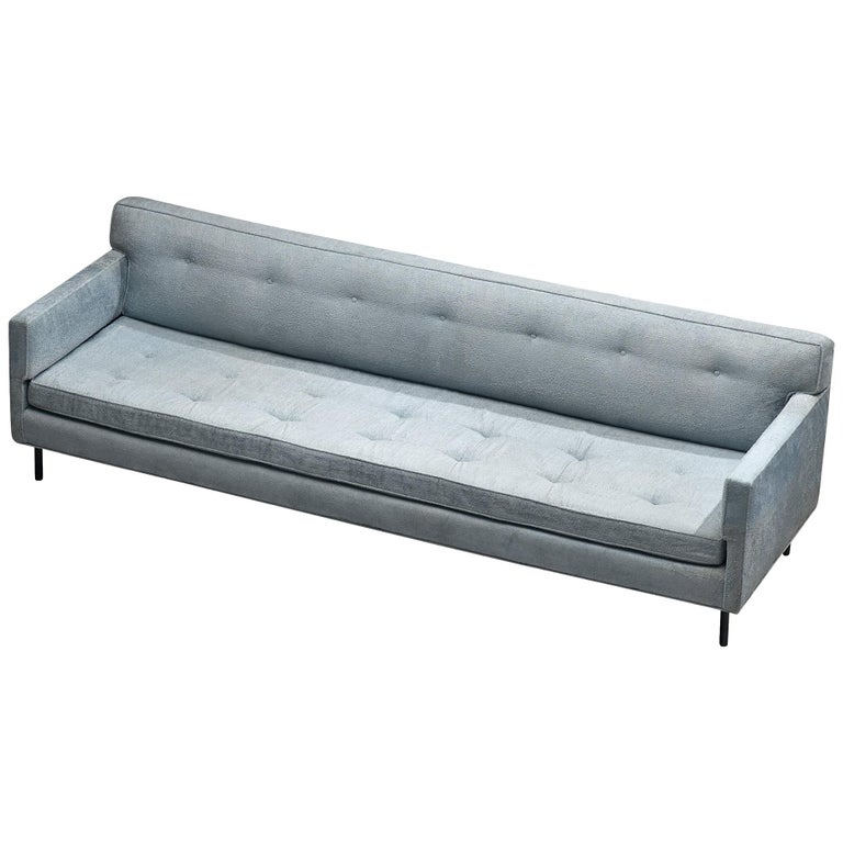 Edward Wormley for Dunbar Sofa in Light Blue Upholstery  For Sale