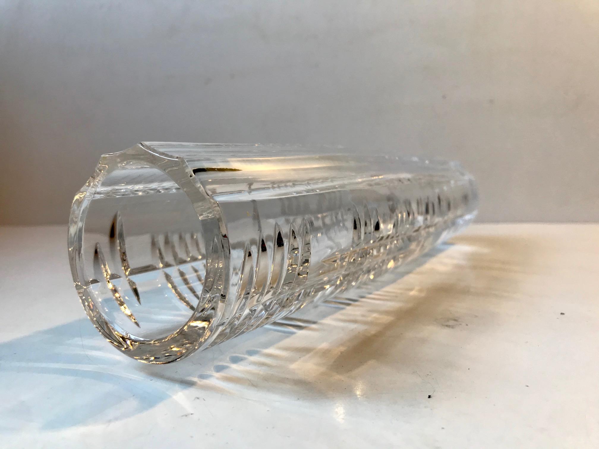 Scandinavian Cut Crystal Vase, 1950s In Good Condition For Sale In Esbjerg, DK