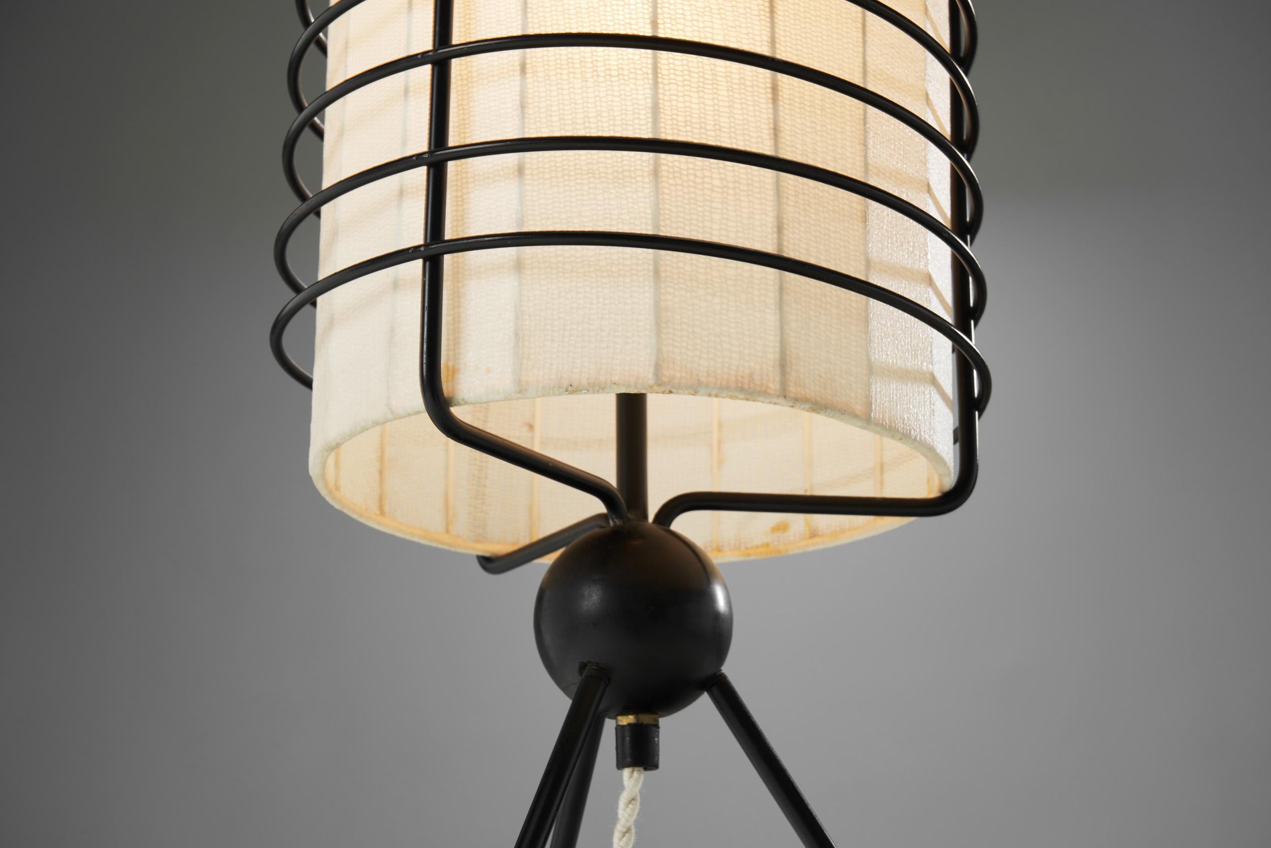 Scandinavian Cylindrical Tripod Floor Lamp, Scandinavia 1950s For Sale 4