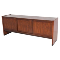 Scandinavian Danish modern 3 door Rosewood long credenza by Skovby Denmark