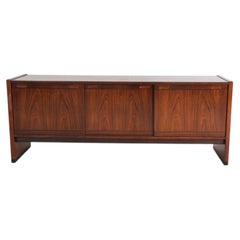 Scandinavian Danish modern 3 door Rosewood long credenza by Skovby Denmark