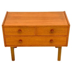 Scandinavian danish modern petite teak 3 drawer dresser