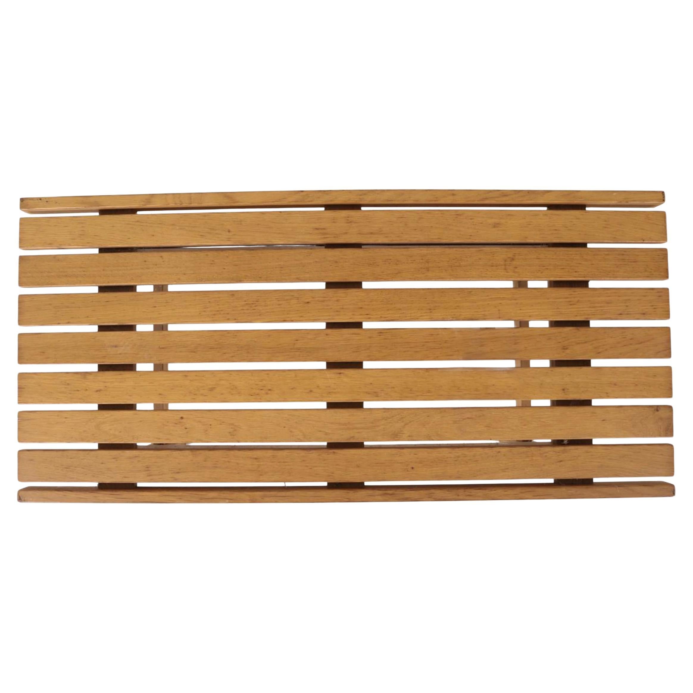 Mid-20th Century Scandinavian Danish Modern Solid Oak Slatted bench For Sale