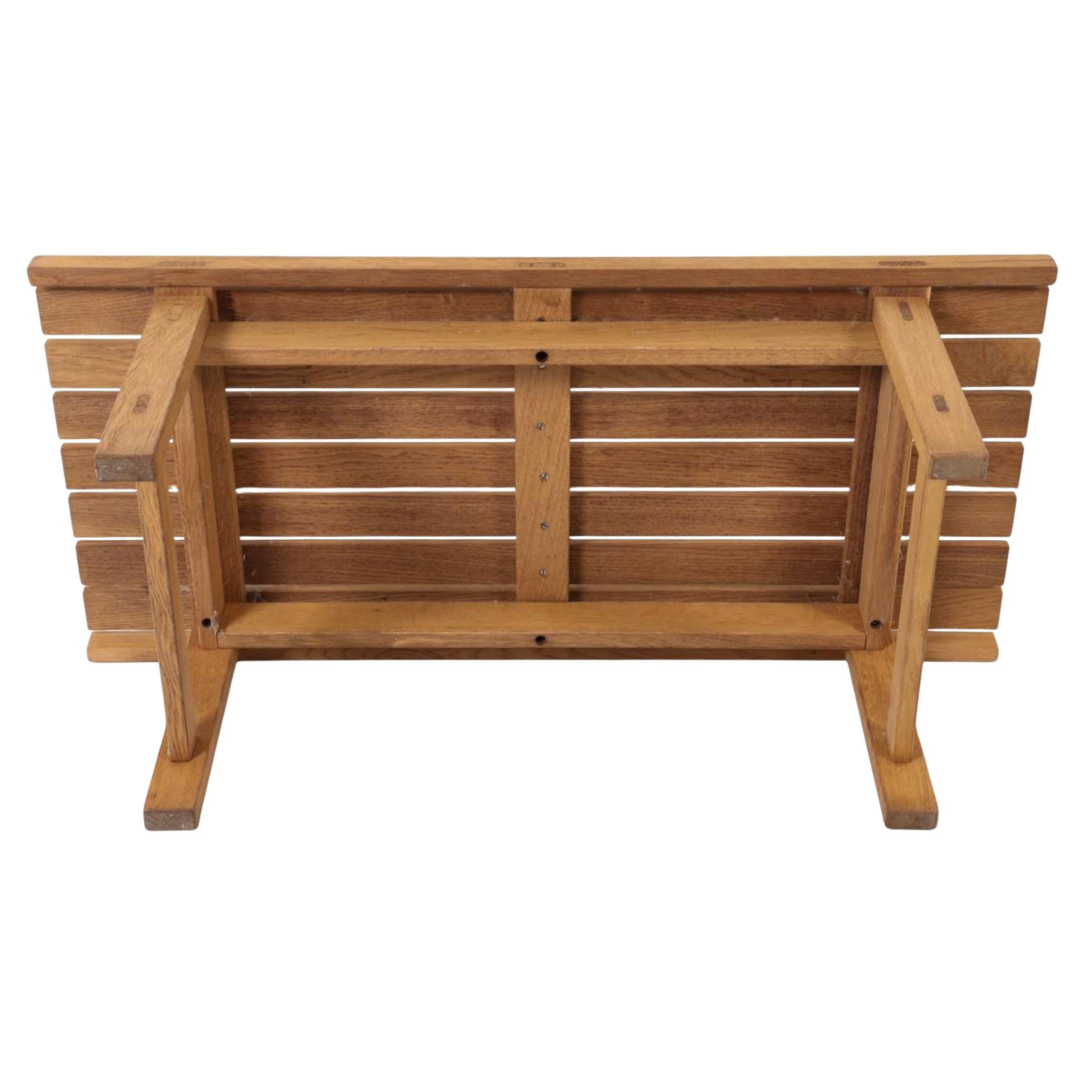 Scandinavian Danish Modern Solid Oak Slatted bench For Sale 1