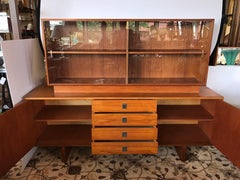 Scandinavian Danish Modern Teak China Cabinet Display Case Sideboard