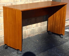 Scandinavian Danish Modern Teak Rolling Desk