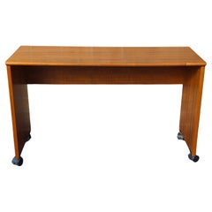 Scandinavian Danish Modern Teak Rolling Desk