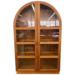 Scandinavian Danish Modern Teak Tall China Display Cabinet Vitrine