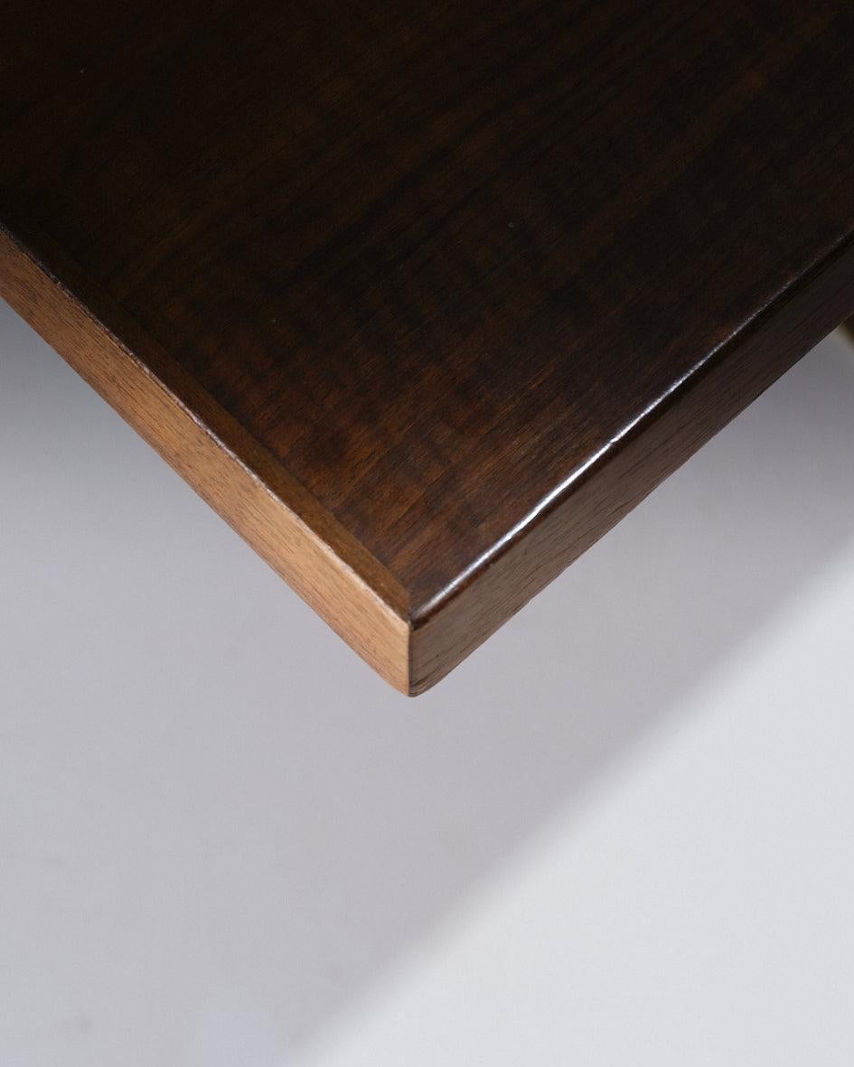 Scandinavian Dark Wood Coffee Table, 1960s For Sale 3