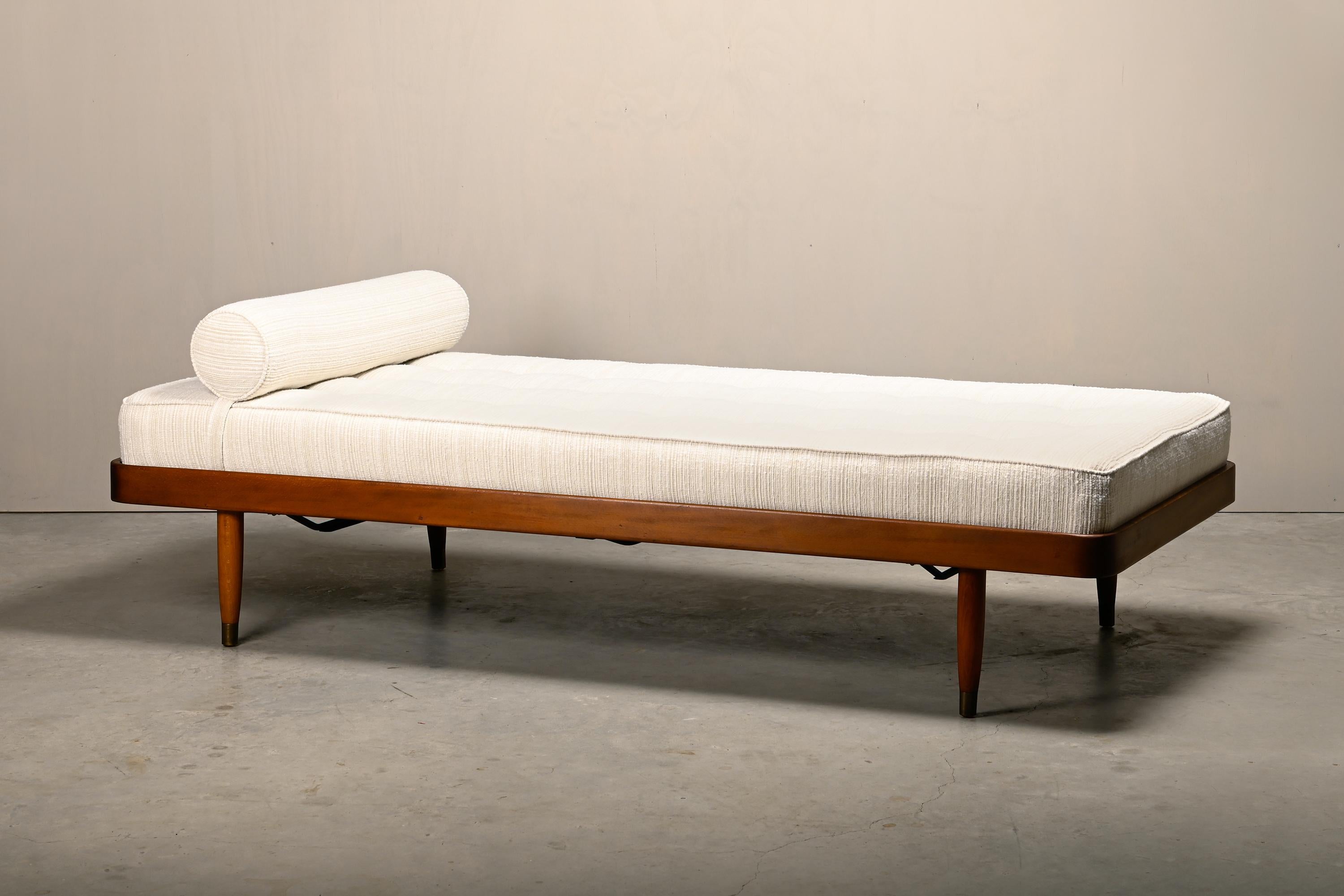 Daybed escandinavo en madera teñida y tela para Horsens Møbelfabrik, Dinamarca Danés en venta
