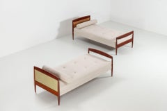 Scandinavian daybed in teak and cane Denmark 1960
