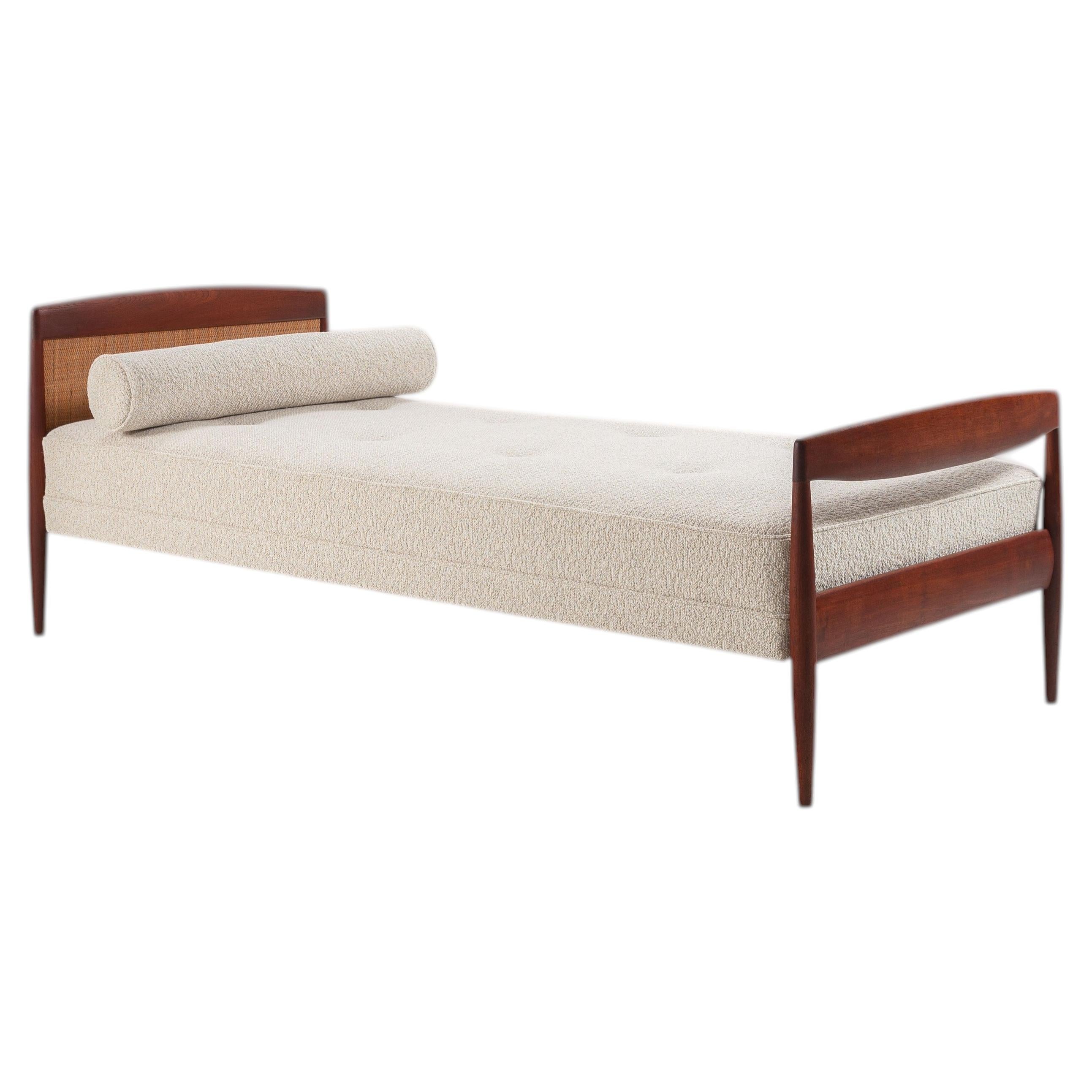 Scandinavian daybed in teak and cane Denmark 1960