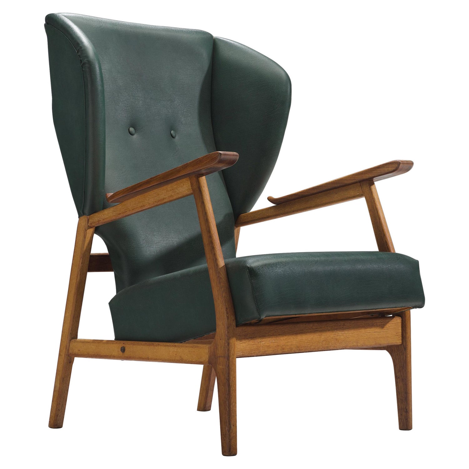 Scandinavian Deep Green Wingback Chair For Sale At 1stdibs
