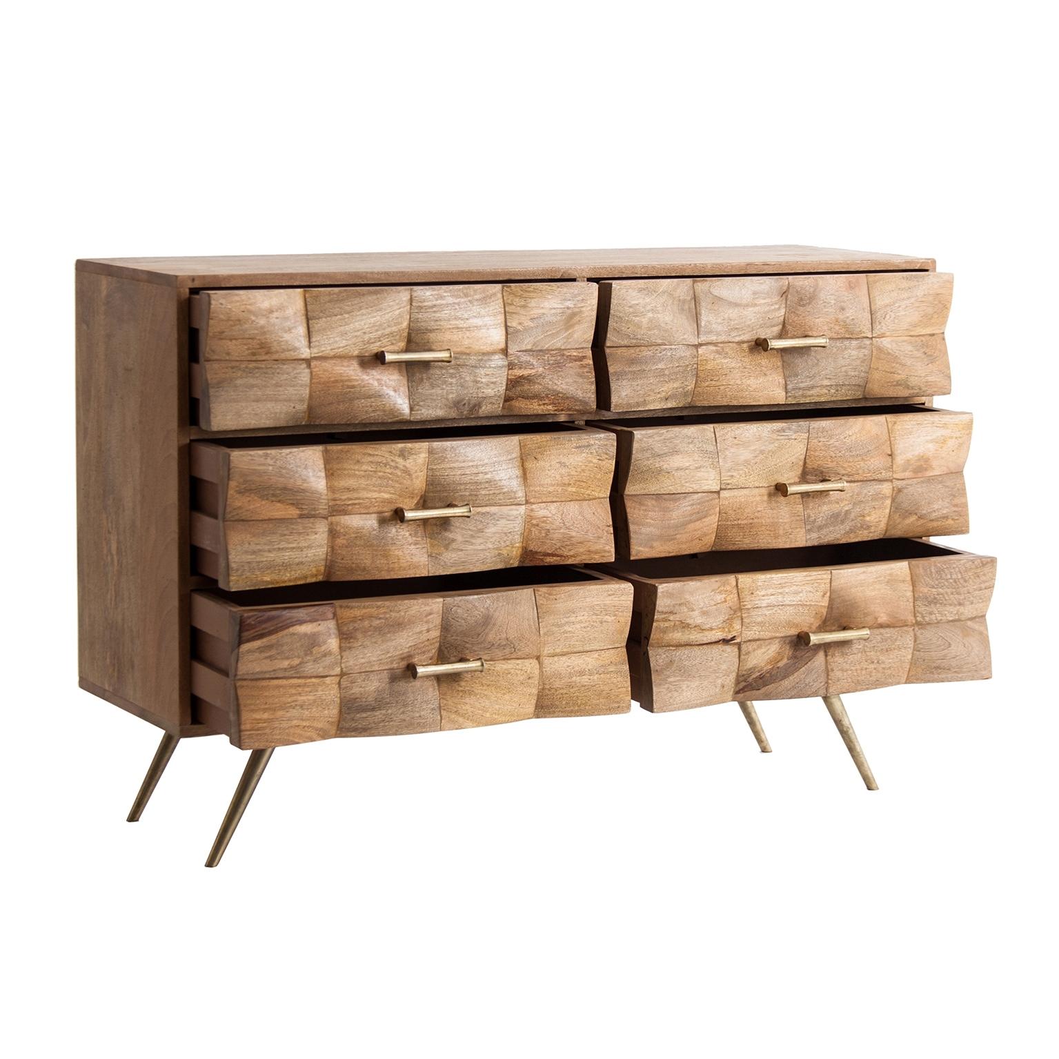 European Scandinavian Design And Midcentury Style Elm Wood Chest of Drawers For Sale