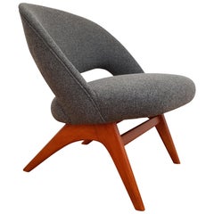 Scandinavian Design, Armchair, 1970s, Wool, Beech, Completely Restored Scandinavian Design, Armchair, 1970s, Wool, Beech, Completely Restored