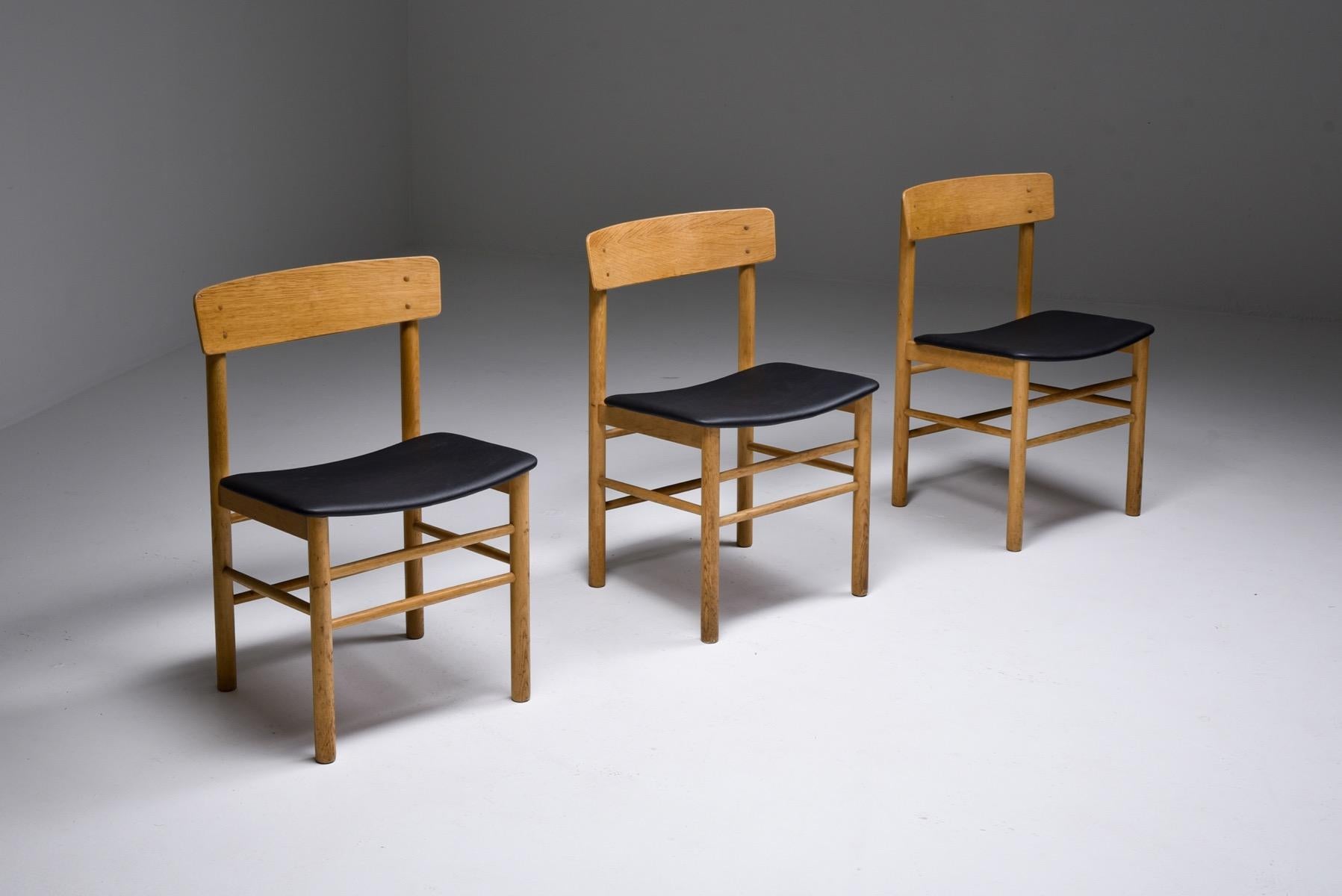 Moderne Esszimmerstühle aus Eiche in skandinavischem Design von Brge Mogensen, 1960er Jahre im Angebot 3