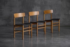 Scandinavian Design Børge Mogensen Modern Dining Chairs in Oak, 1960's