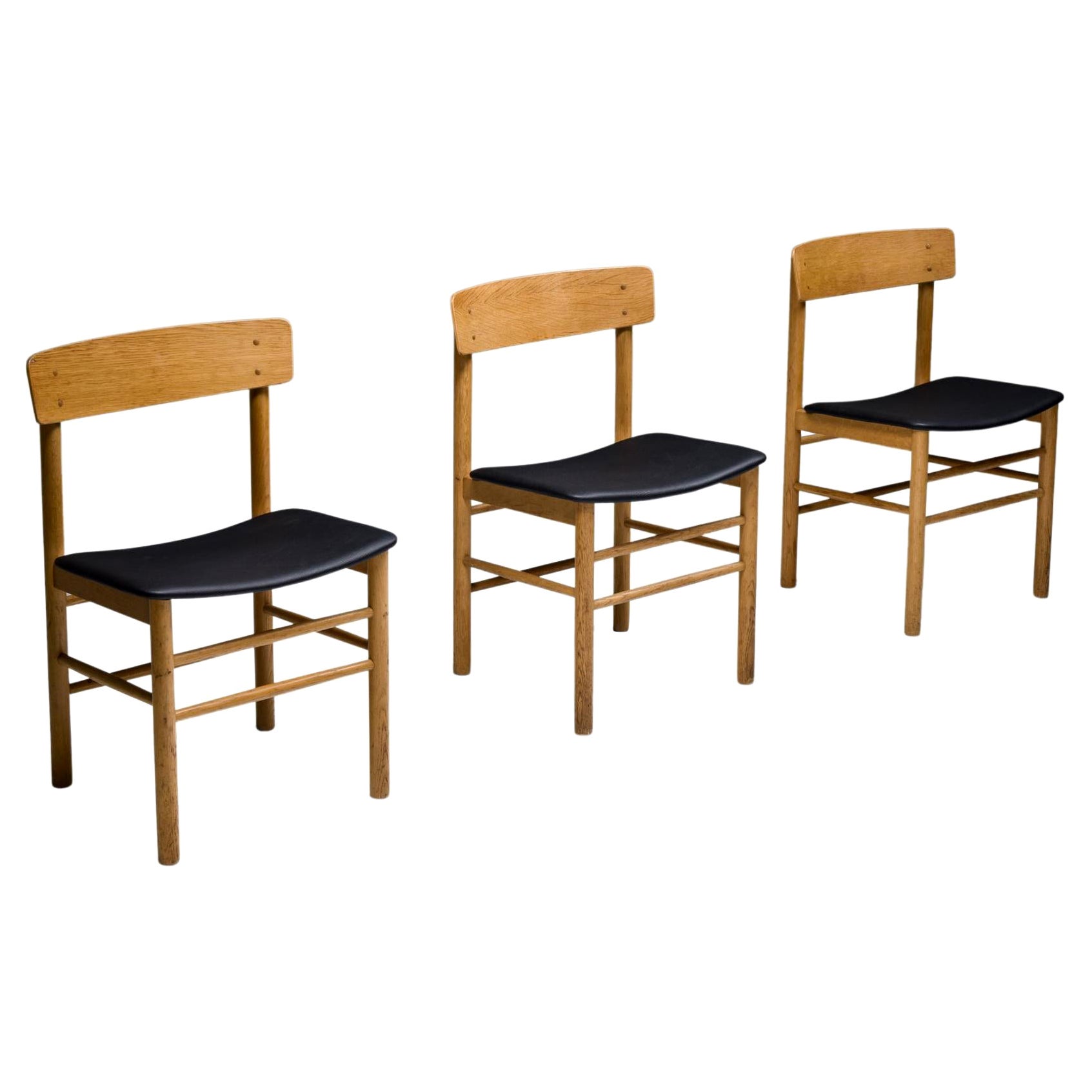 Chaises de salle à manger modernes Brge Mogensen en chêne de design scandinave, années 1960