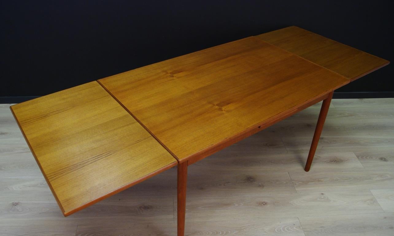 Late 20th Century Scandinavian Design Brown Dining Table Retro Teak, 1970s For Sale