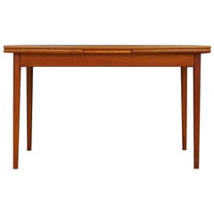 Scandinavian Design Brown Dining Table Retro Teak, 1970s