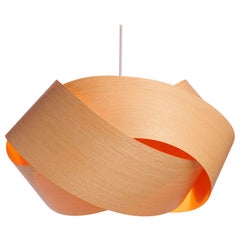 Lustre suspendu en bois naturel plaqué design scandinave