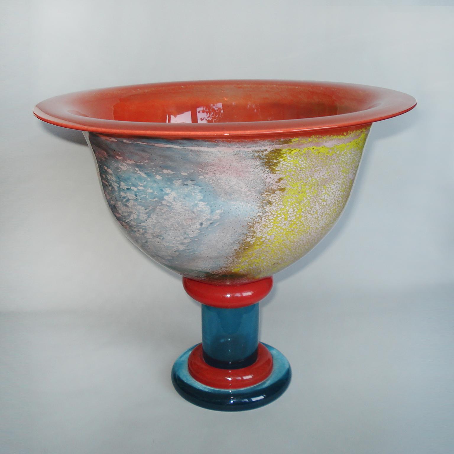Art Glass Scandinavian Design Glass Bowl by Kjell Engman for Kosta Boda, 1980s