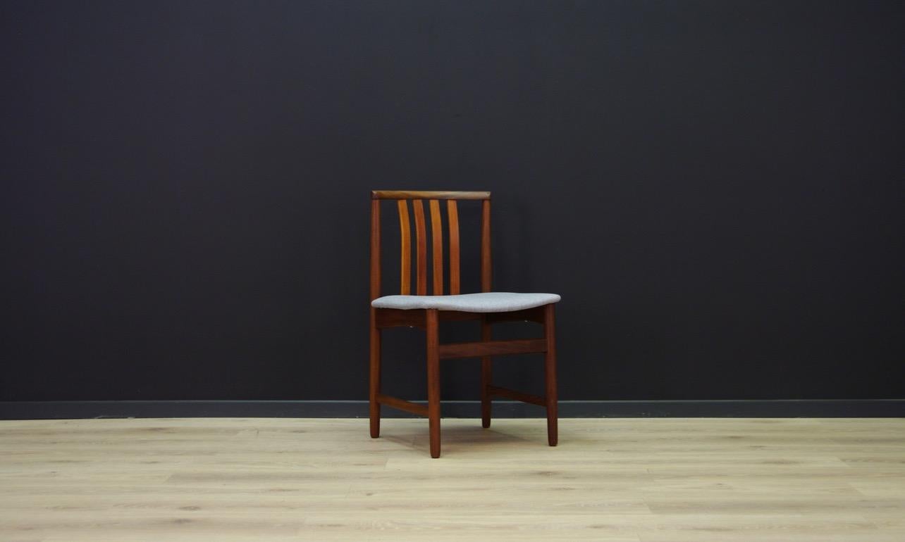 Mid-Century Modern Scandinavian Design Gray Chairs 1960s Teak For Sale