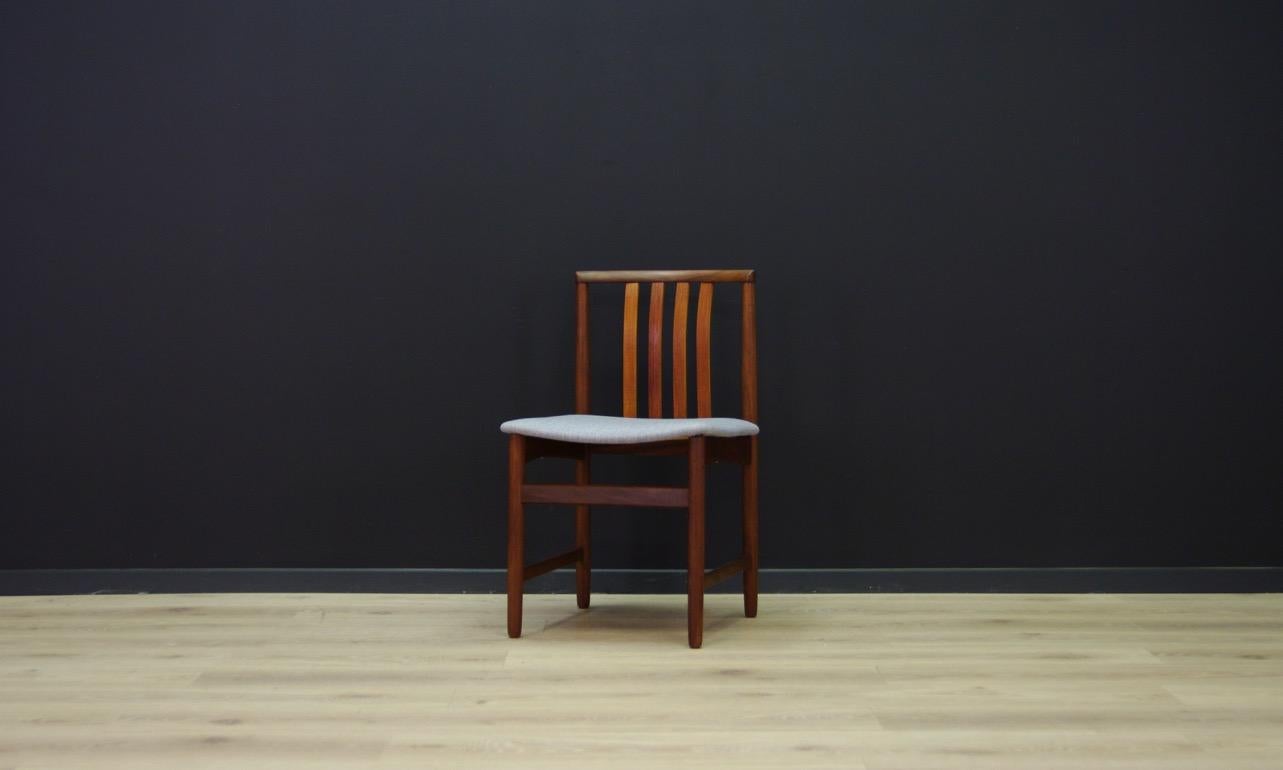 Veneer Scandinavian Design Gray Chairs 1960s Teak For Sale