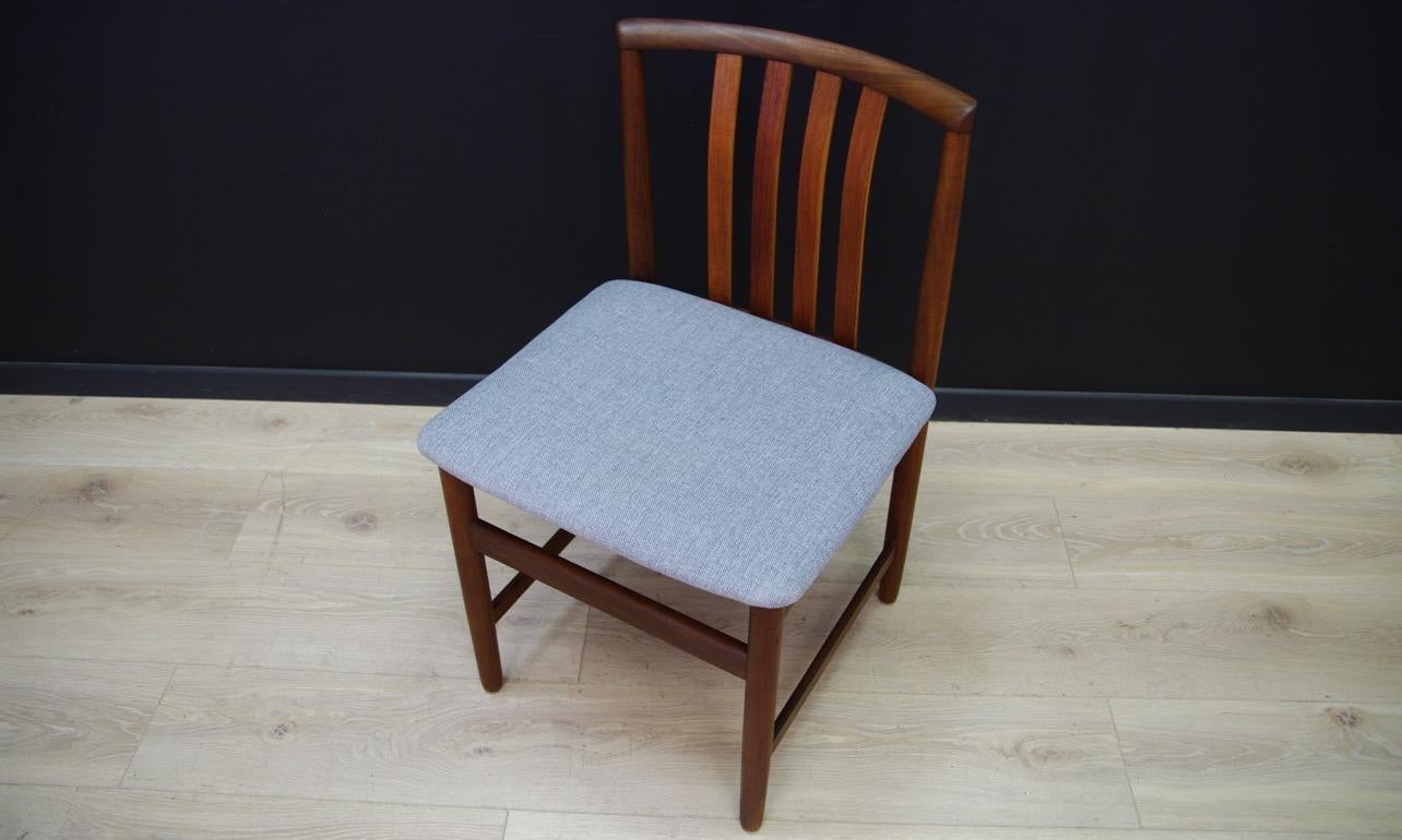 Scandinavian Design Gray Chairs 1960s Teak In Good Condition For Sale In Szczecin, Zachodniopomorskie