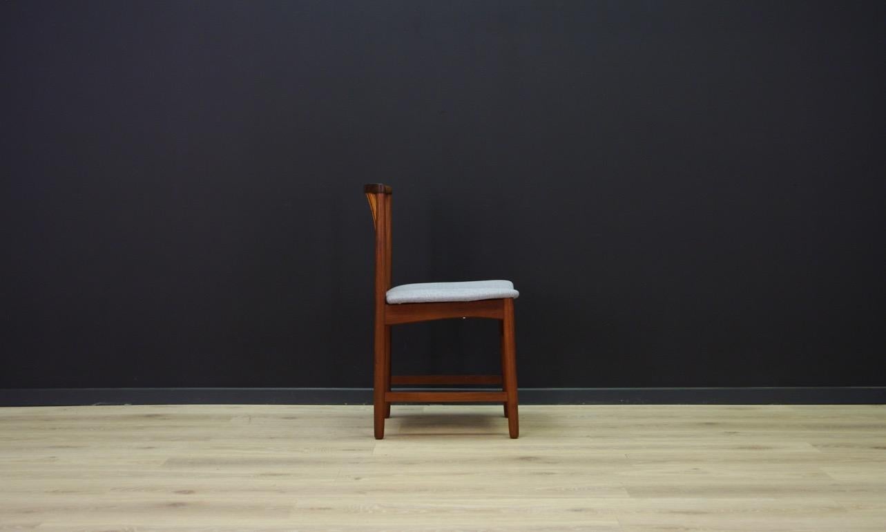 Fabric Scandinavian Design Gray Chairs 1960s Teak For Sale
