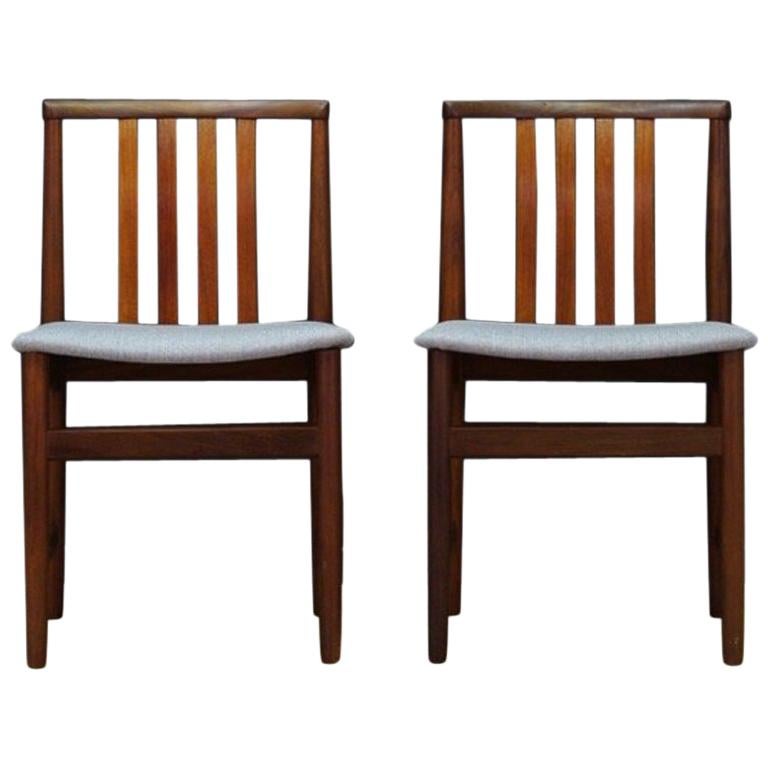 Scandinavian Design Gray Chairs 1960s Teak For Sale
