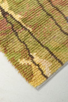 Scandinavian design. Hand-knotted rya carpet in pure wool with abstract pattern