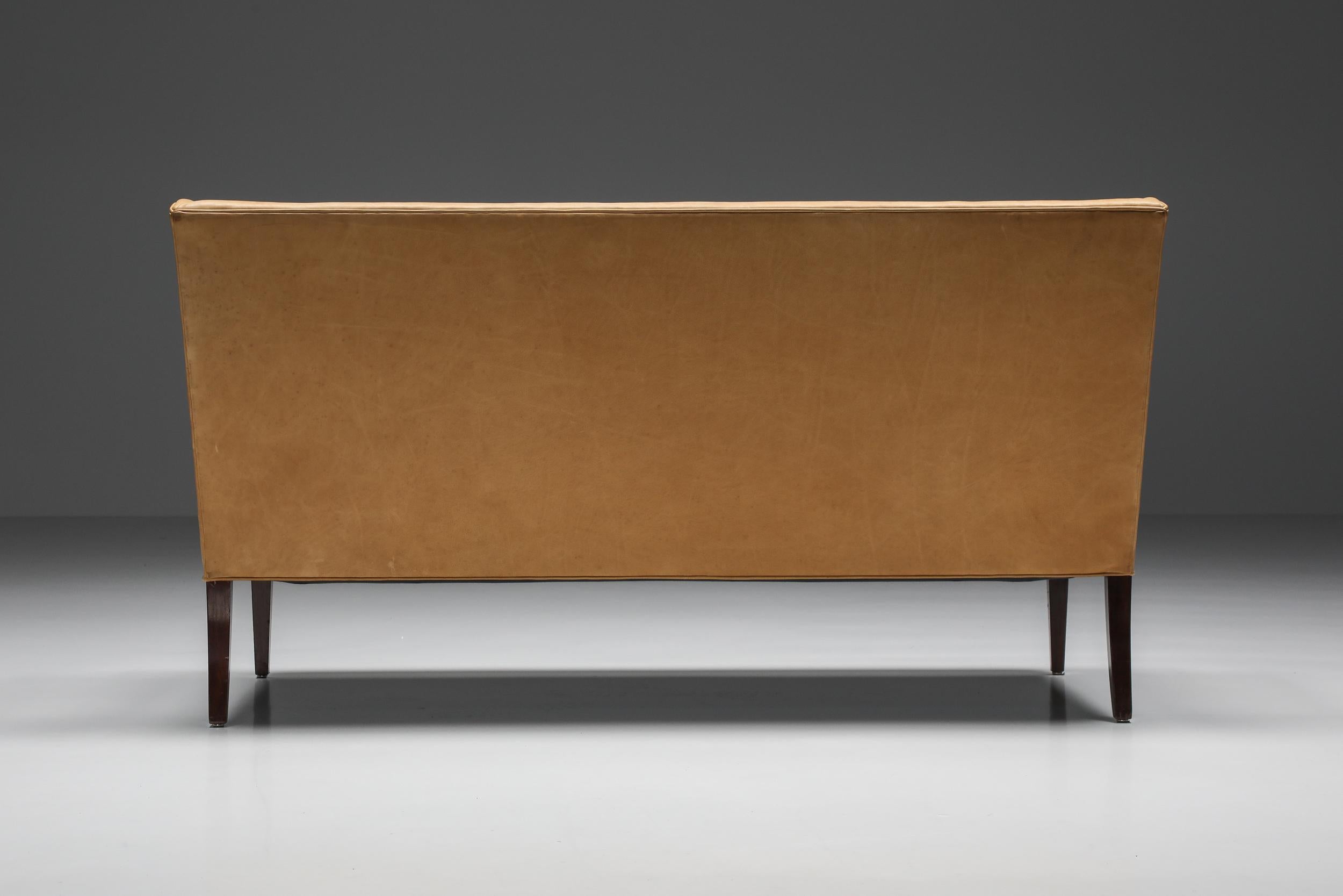 Scandinavian Design, Nanna Ditzel Style Danish Sofa In Camel Leather, 1950's 1