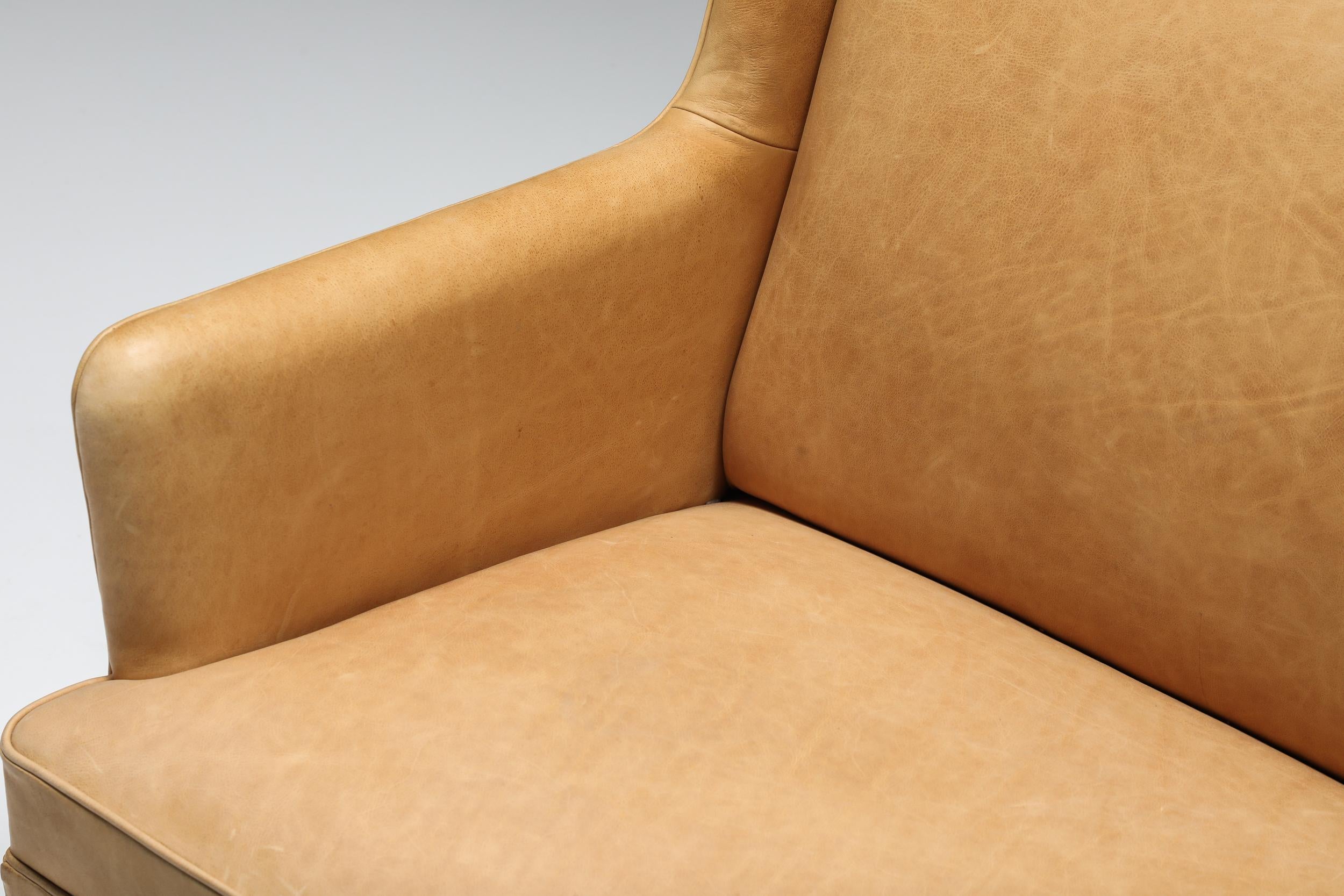 Scandinavian Design, Nanna Ditzel Style Danish Sofa In Camel Leather, 1950's 2