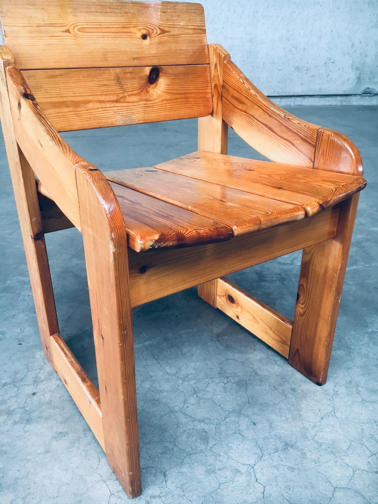 Scandinavian Design Pine Side Chair set, Sweden 1960's For Sale 8