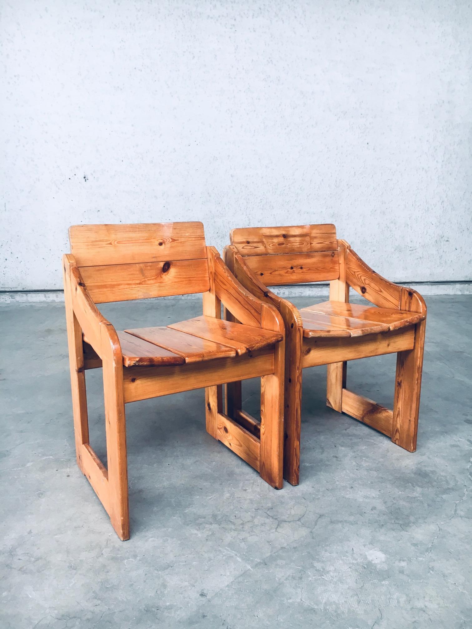 Mid-20th Century Scandinavian Design Pine Side Chair set, Sweden 1960's For Sale