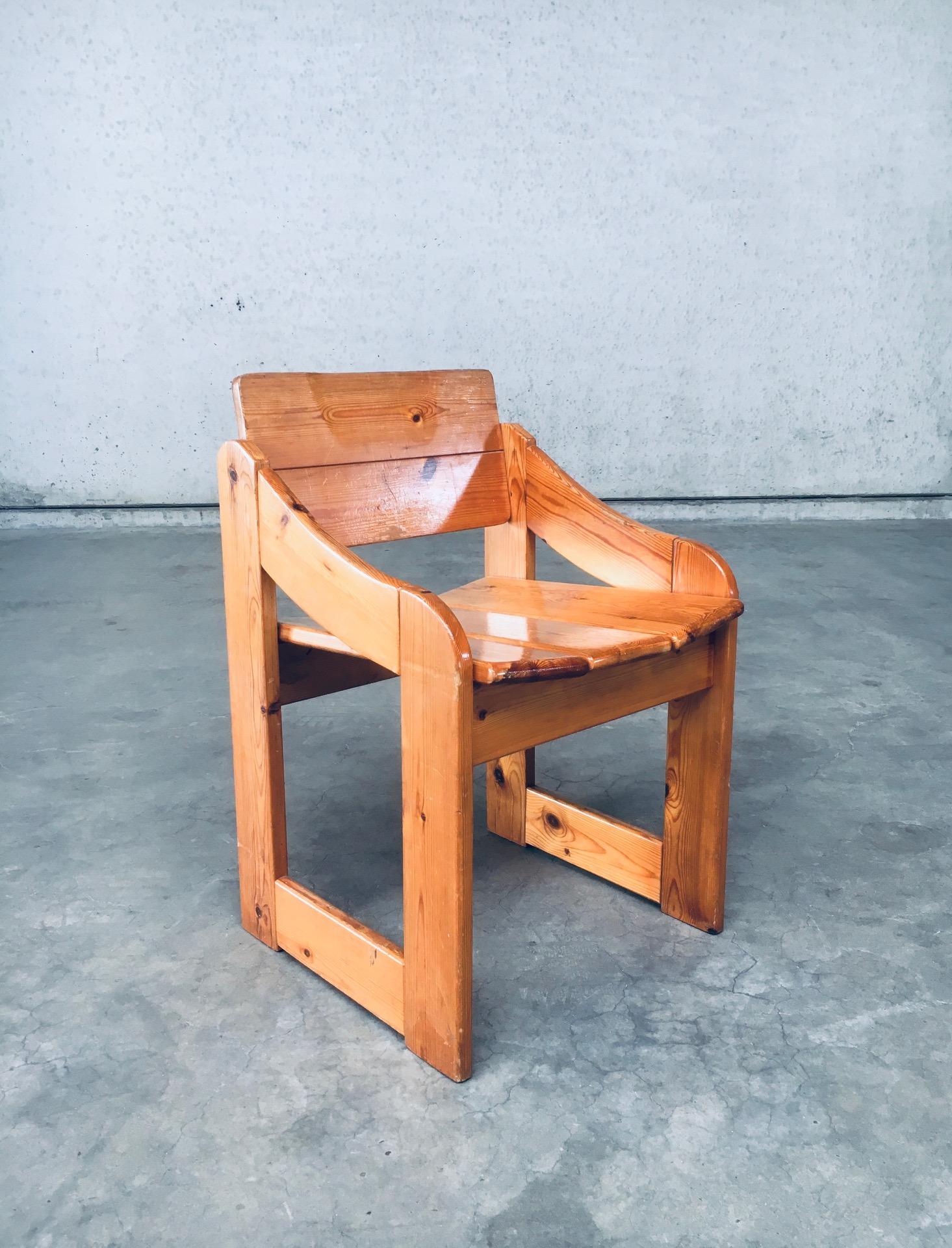 Scandinavian Design Pine Side Chair set, Sweden 1960's For Sale 1