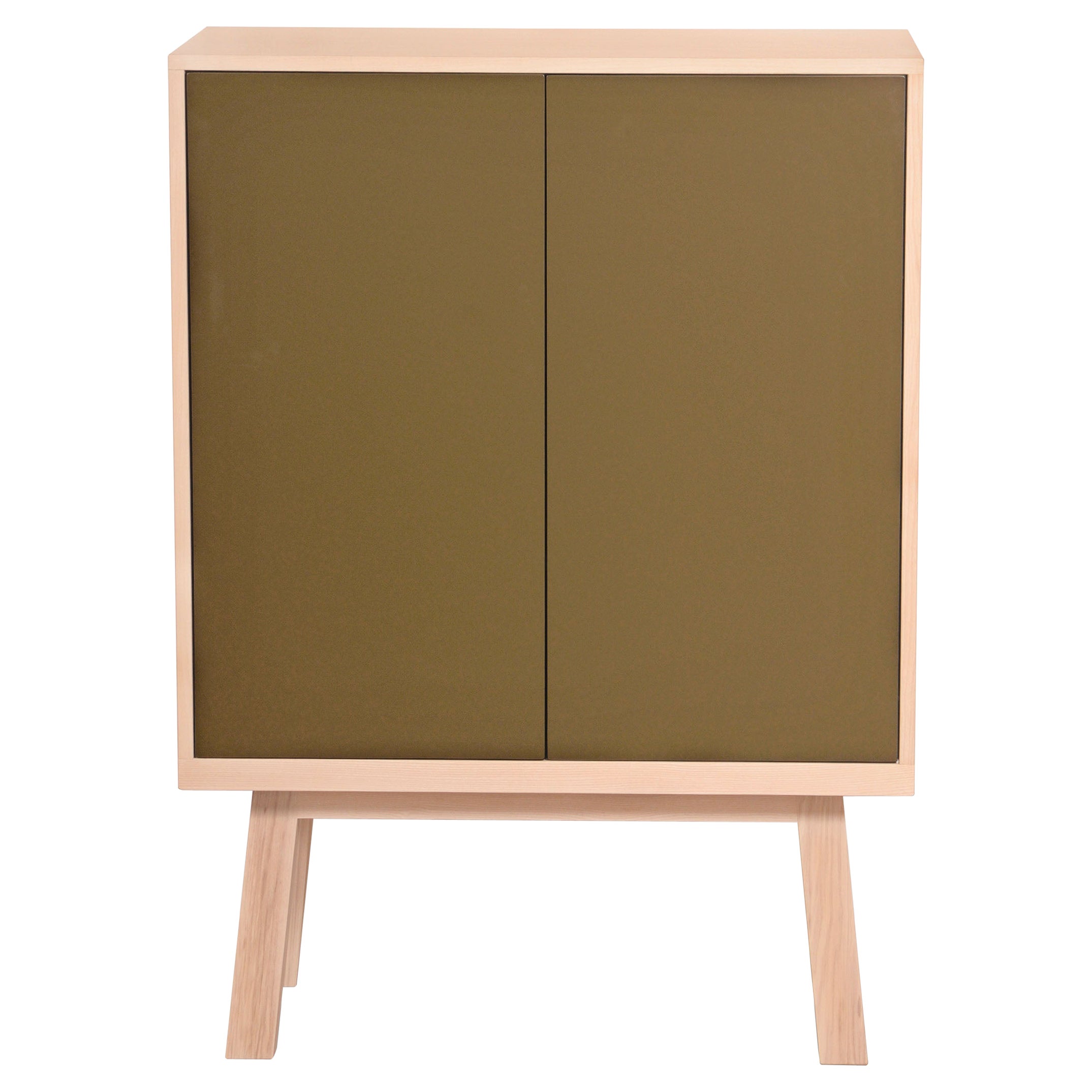 Armoire à étagères de design scandinave en frêne massif, 2 portes 2 étagères en vente