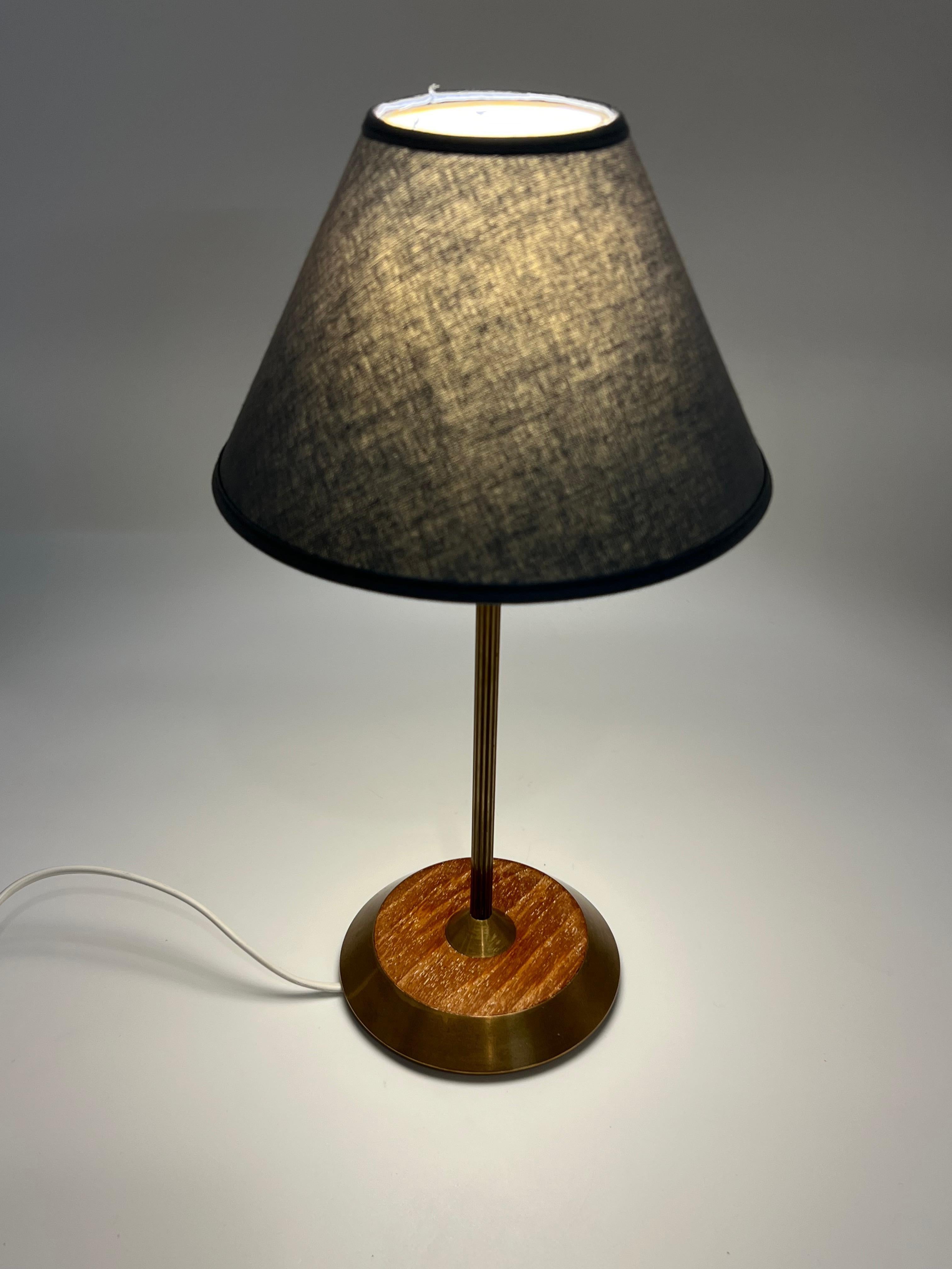 Scandinavian Design, SOLID Brass & Teak Table Lamp, 1960s For Sale 6