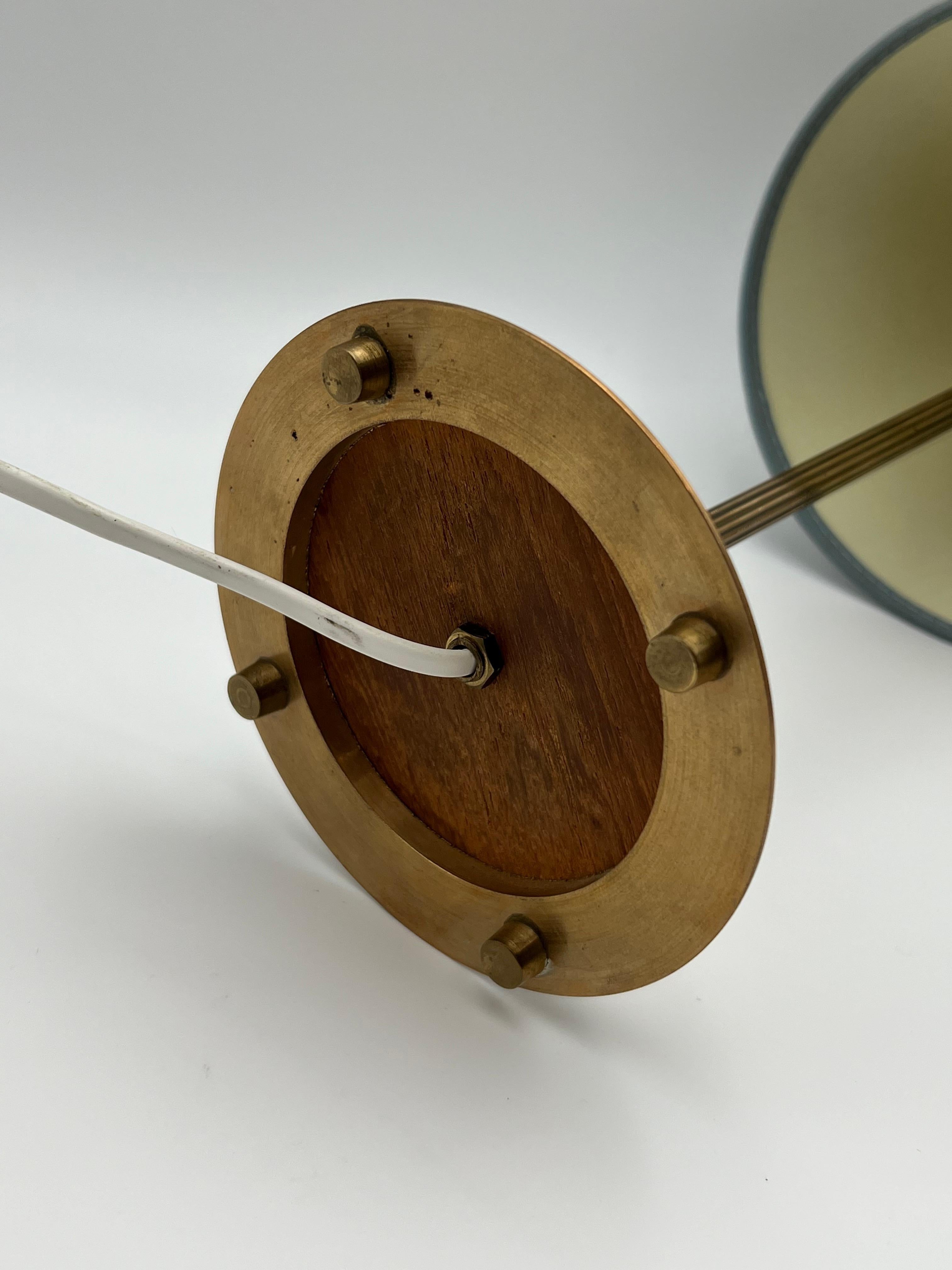Norwegian Scandinavian Design, SOLID Brass & Teak Table Lamp, 1960s For Sale