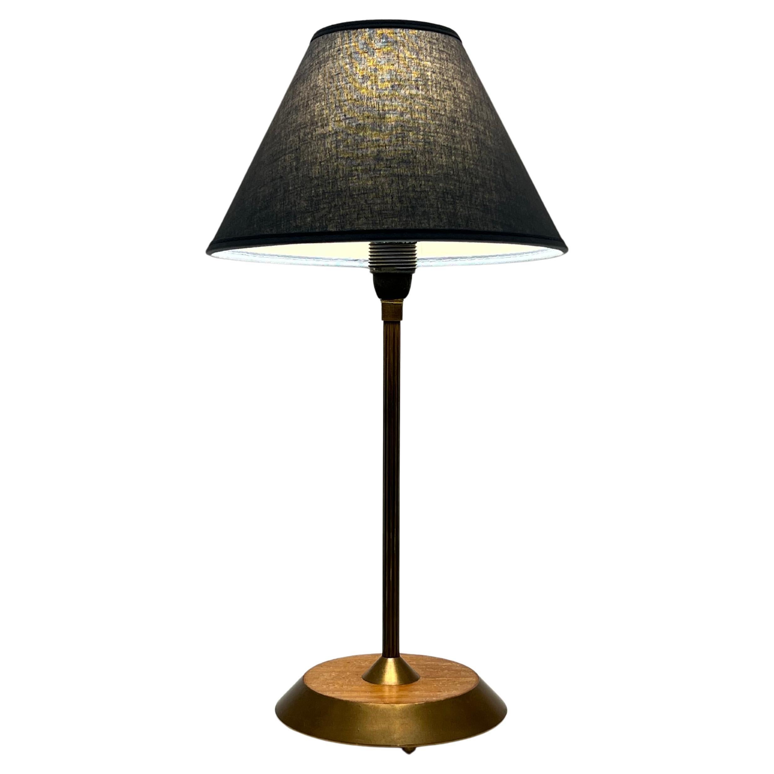 Scandinavian Design, SOLID Brass & Teak Table Lamp, 1960s