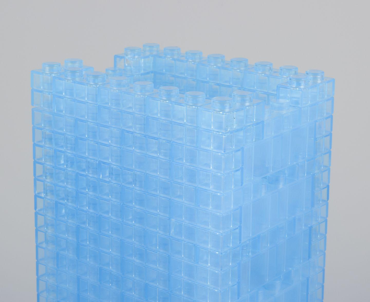 Scandinavian design. Table lamp in light blue plastic. Late 20th C. In Excellent Condition For Sale In København, Copenhagen