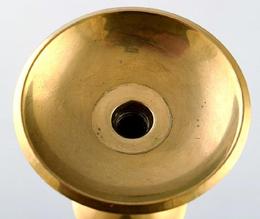 Mid-20th Century Scandinavian Design, Three Vases in Brass, 1960s