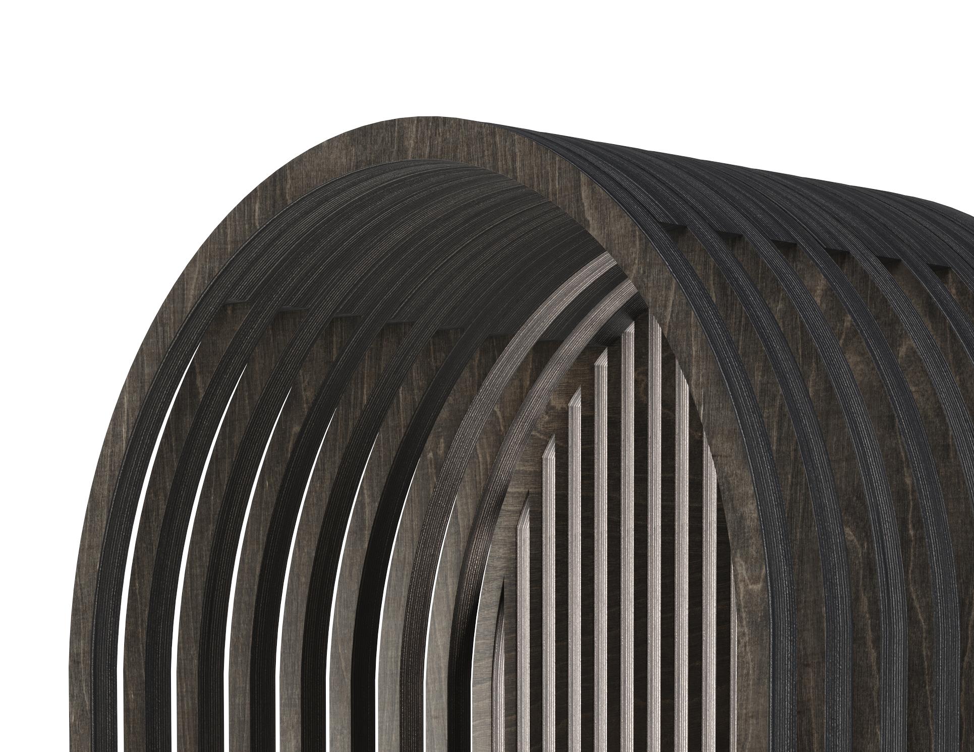 Scandinavian Modern Scandinavian Designer Black Natural Wood Cabinet Dry Bar For Sale