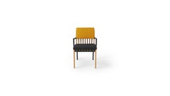 Scandinavian Designer Black Yellow Dining Arm Chair