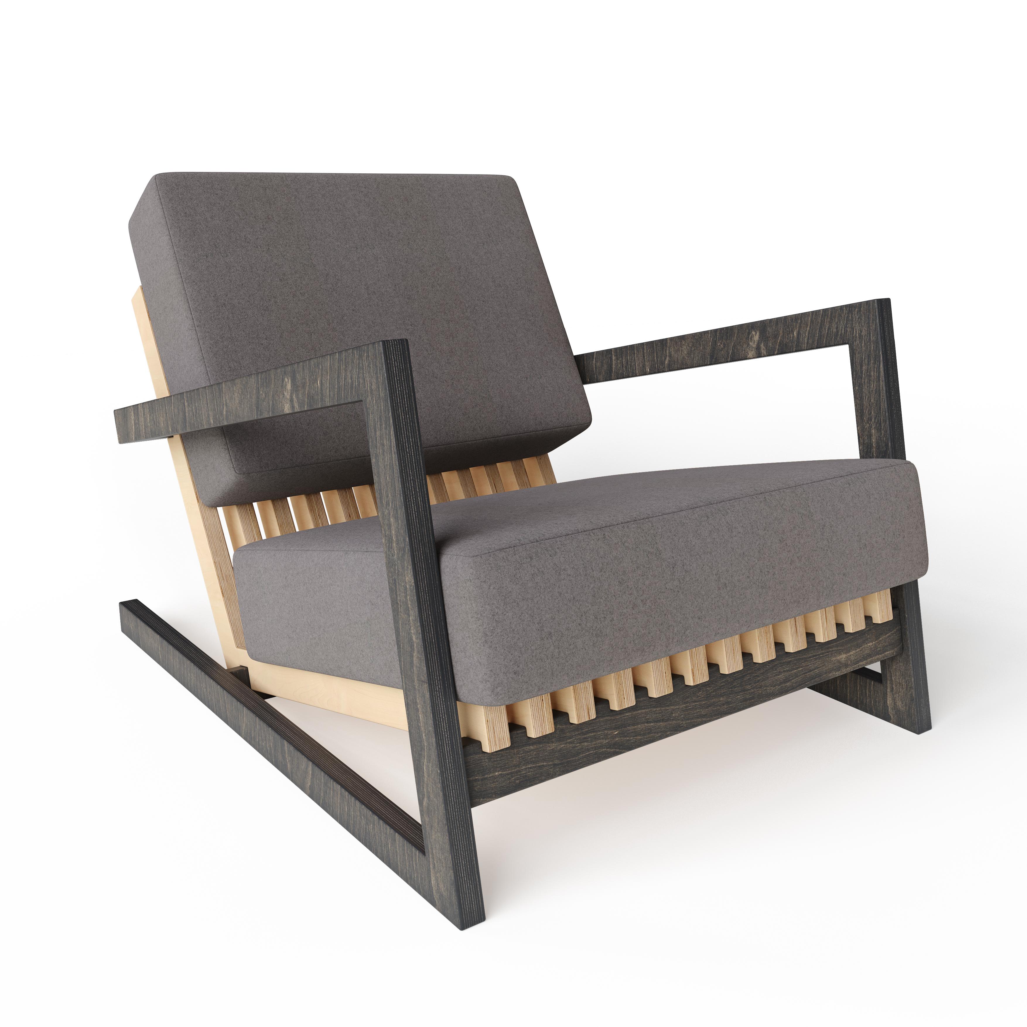 Scandinavian Designer Black Yellow Lounge Chair For Sale 6